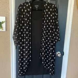 Enfocus Studio Black Polka Dot Lightweight Dress Cover-Up